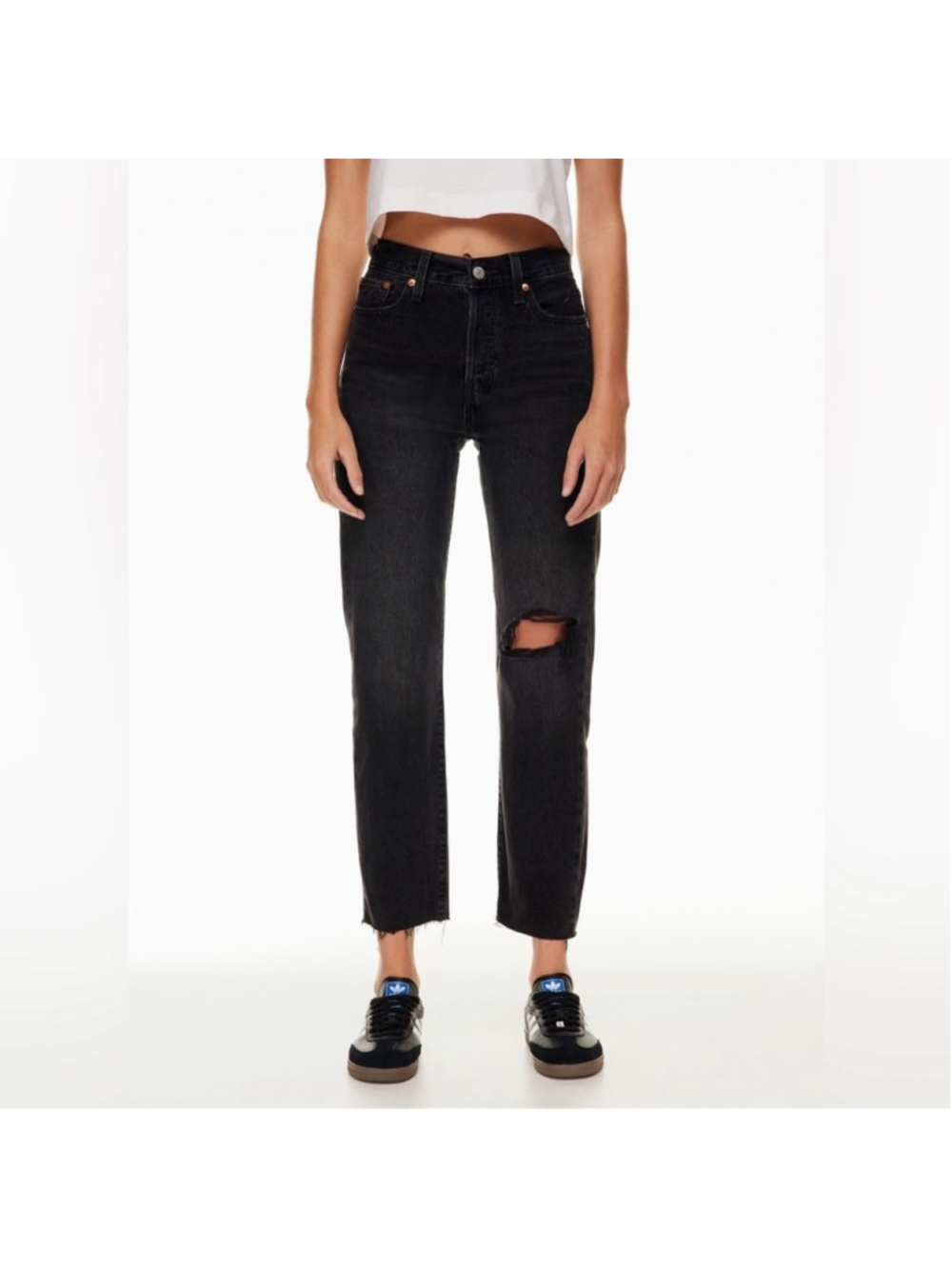 Levi's wedgie straight Jeans slightly distressed frayed hem casual linger sz 23